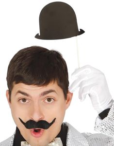 Bowlerhatter  - 6 stk Små Selfie / Fotoeffekter