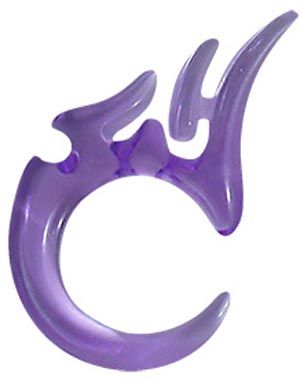 Gjennomsiktig Lilla Dragon Claw Expander Ørepiercing i Akryl 3 mm
