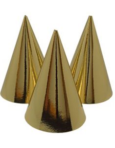 6 stk Gullfargede Partyhatter
