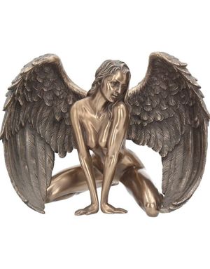 Angel's Passion - Knelende Englefigur i Bronse 17,5 cm