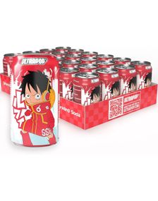 1806192000_124 stk Luffy Lemon & Strawberry Soda - Brus med Sitron og Jordbærsmak - Helt Brett 24x330 ml (Polen)