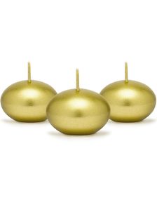 50 stk Gullfarget Flytende Stearinlys 4 cm