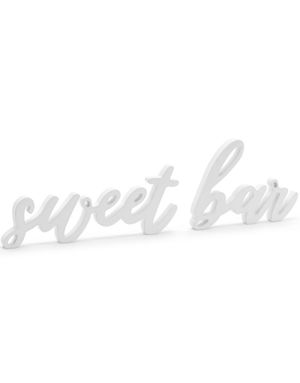 Sweet Bar - Hvitt Treskilt 37x10 cm
