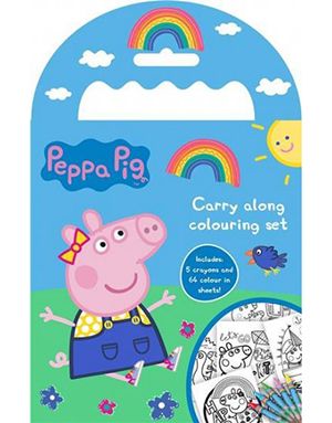 Tegneblokk med 5 stk Fargeblyanter - Peppa Pig