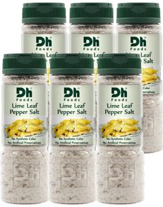 6 stk DH Foods Lime Leaf Pepper Salt - Salt med Pepper og Limeblader - Hel Pakke 660 gram (Vietnam)