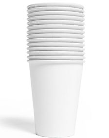 14 stk Hvite Pappkrus 210 ml