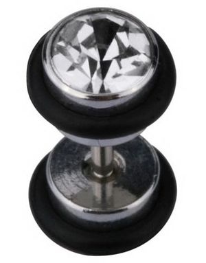 Fake Piercing med To Kuler & Hvite Stener