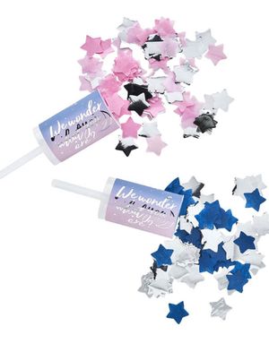 2 stk Gender Reveal Push Pop Konfettikanon 14 cm