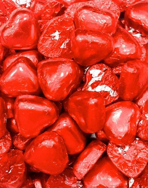 130 stk Italiensk Hjertesjokolade med Hasselnøtt-Krem - Stor Pose 1 kg