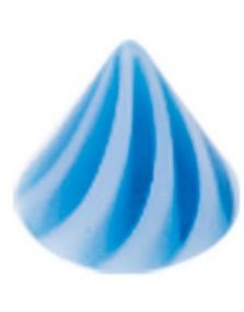 Candy Spike Blue - 4 mm Akrylkule til 1,2 mm stang