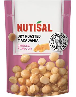 Nutisal Dry Roasted Macadamia Cheese Flavour - Ristede Makadamianøtter 80g