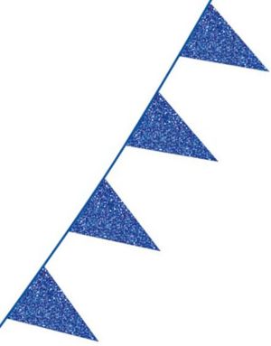 Blått Glitter Banner med Vimpel Flagg 6 meter