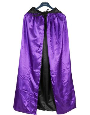 Lilla og Svart Vendbar Satengkappe