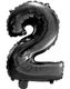 Tallet 2 - Svart 41 cm Liten Folieballong