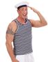 Sailor/Marinehatt i Hvit med Blå Kant og Bånd