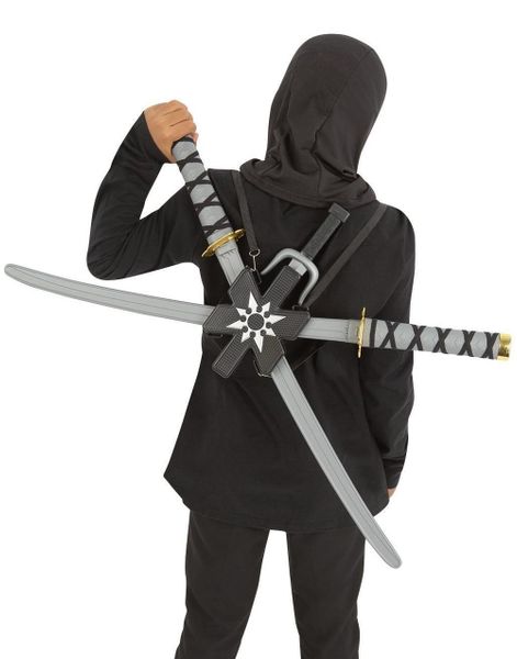 Ninja Ryggsekk med 2 stk Sverd og 2 stk Sai