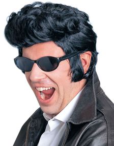Rock 'n' Roll - Svart Elvis Parykk