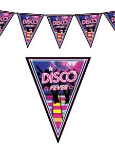 3 Meter Banner med Vimpler 20x30 cm - Disco Fever