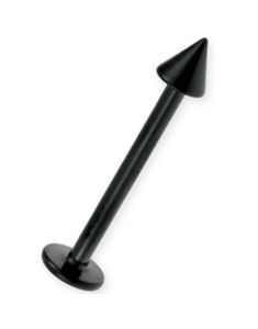 Svart PVD Basic Labret med Spike Kule
