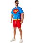 Superman Skjorte med Kappe og Shorts til Herre - Suitmeister