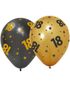 6 stk 18 års Feiring Ballonger 30 cm - Svart og Gull