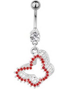Sparkling Butterfly Belly Piercing - Red
