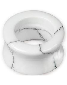 Cracked White Stone - Howlite Mineralstein Piering Tunnel