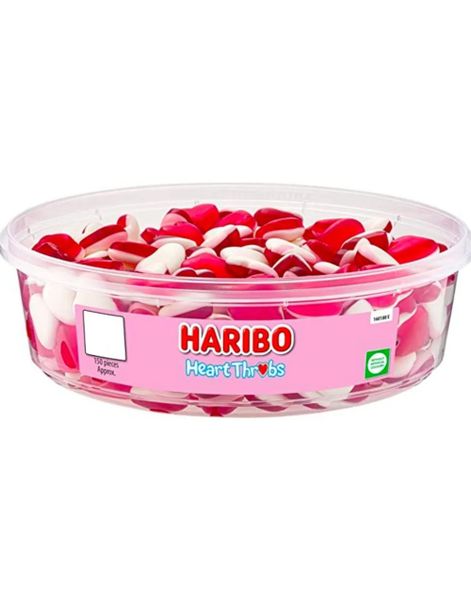 150 stk Haribo Heart Throbs - Boks med Vingummi Hjerter 480 gram