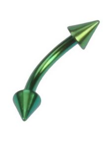 Banan Grønn med Spikes - 1,2 x 8 mm Øyenbrynspiercing