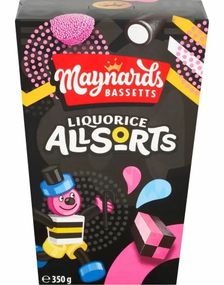Gaveeske med Maynards Bassetts Allsorts Liquorice 350 gram