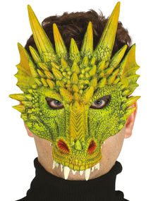 Grønn Deluxe Dragemaske i Skumlatex