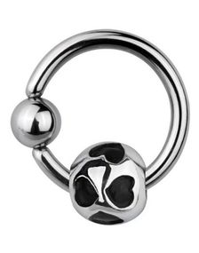 Black Hearts BCR Piercing - 1.6 x 10 mm