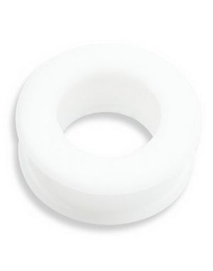 Hvit Piercing Tunnel i Silikon med Bred Kant