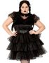 Svart Raving Rebel Dame Kostyme Sett - 3 Deler