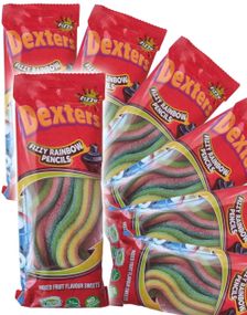 12 stk Fizzy Rainbow Pencils / Godteristenger - Halal Sertifisert - Hel Eske