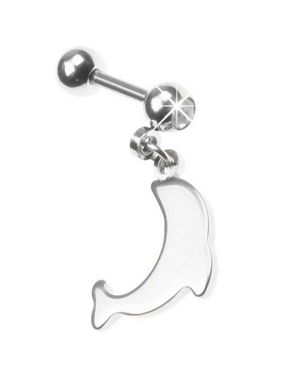 Tragus/Helix med Hengende Delfin & Klar Sten