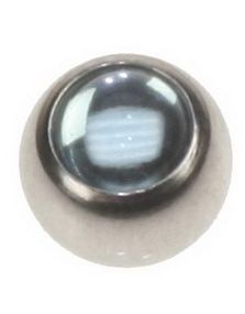 Stålkule med Lys Blå Perle Stein - 6 mm Kule til 1,6 mm Stang