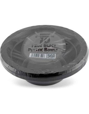10 stk Dype Svarte Gjenbrukbare Plastikkskåler 15,5 cm