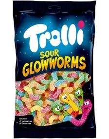 1 kg Trolli Sour Glowworms - Stor Forpakning