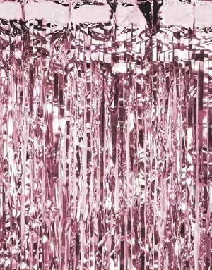 Gullfarget Rose Partygardin/Glittergardin 100x200 cm