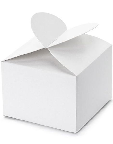 10 stk Hvite Gaveesker med Hjerteformet lokk