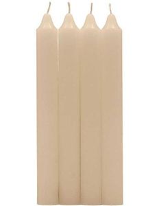 4 stk Kremfarget Kronelys 17,5 cm