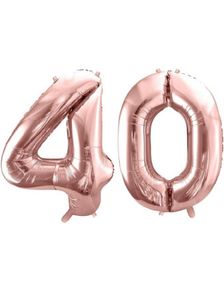40 år ballonger - 86 cm rosegull
