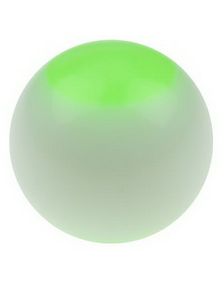 White and Green - 6 mm Akrylkule til 1,6 mm stang