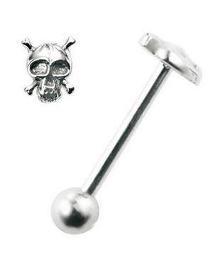 Tungepiercing med Dødninghode-kule