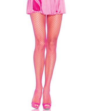 Lycra Neonrosa Nettingstrømpebukse