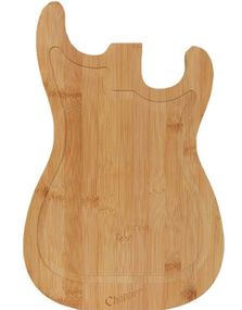 Gitarformet Skjærebrett i Bambus