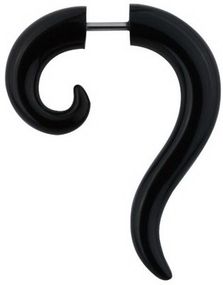 Fake Curl Piercing - Svart