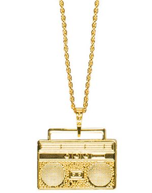 Gullfarget Ghettoblaster Kostymesmykke