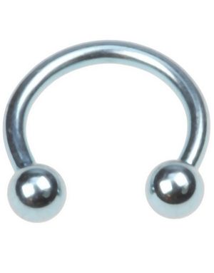 Rund Lys Blå Øyenbrynspiercing med Runde Kuler - 1,2 x 8 mm